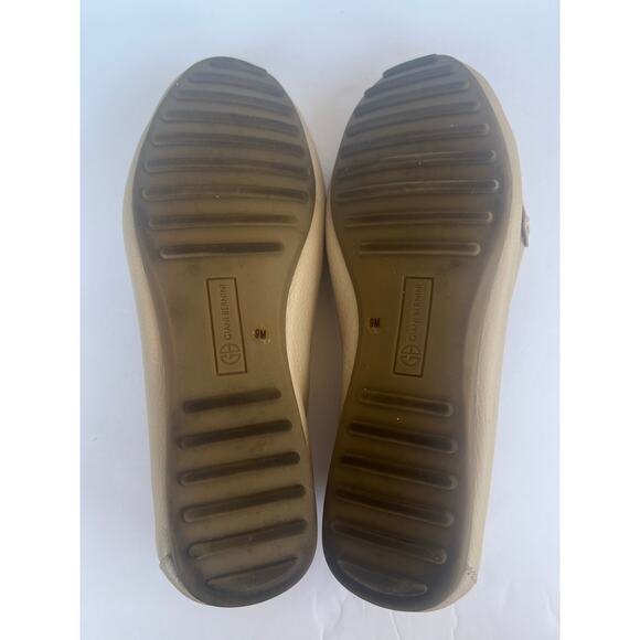 Giani Bernini Dailyn Beige Leather Slip On Casual Comfort Loafer Shoes Sz 9M - Picture 12 of 13